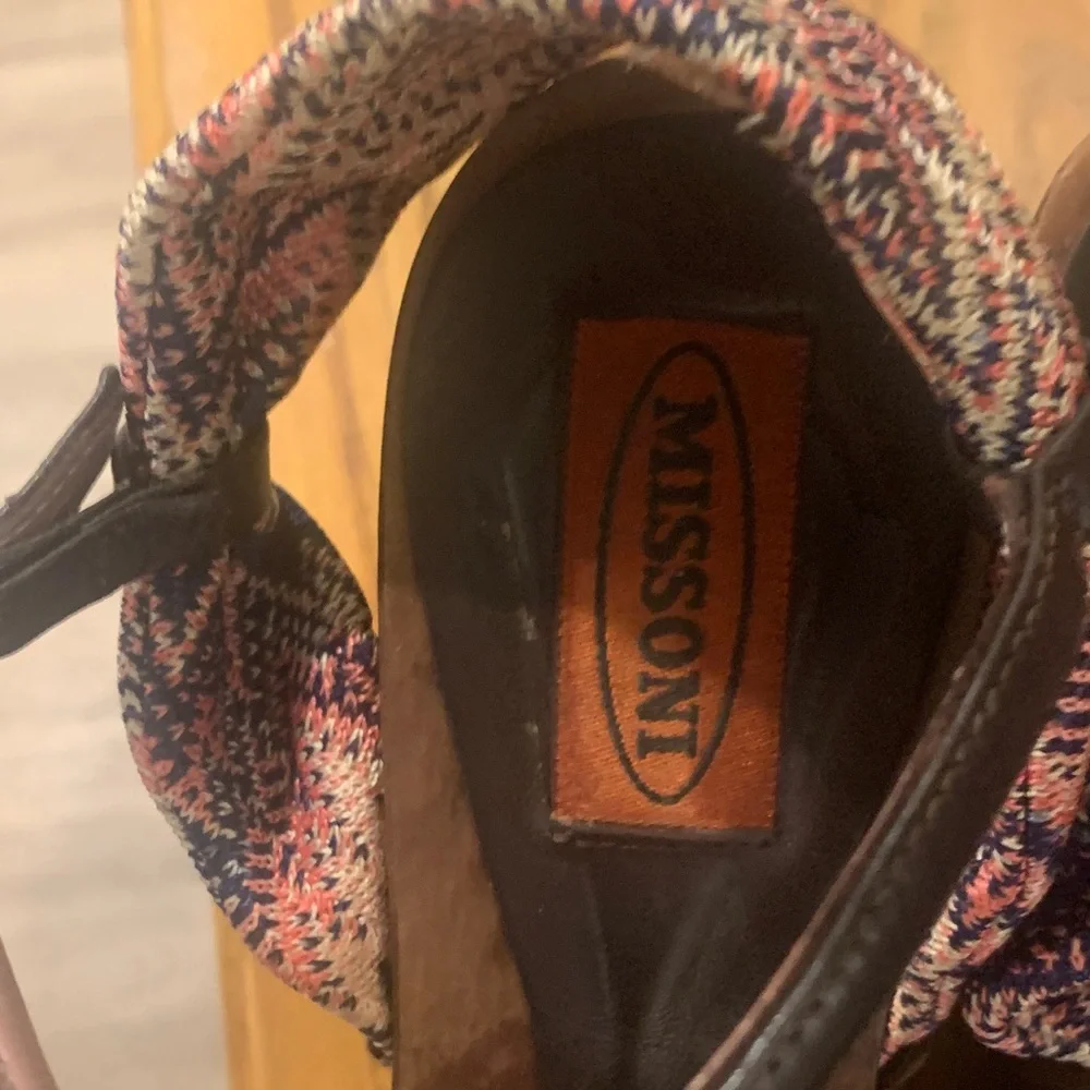 Missoni Pink and Brown Wedge Sandals